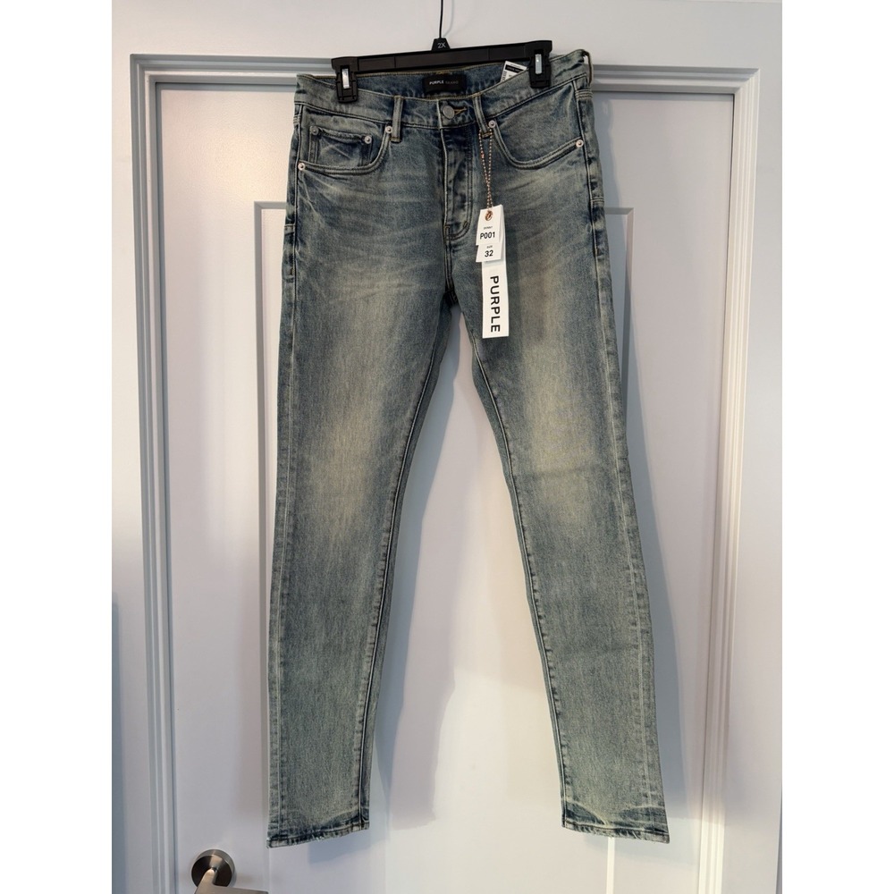 NWT Purple Brand P001 Skinny Stretch Cotton Denim Jeans Low Rise Light Wash